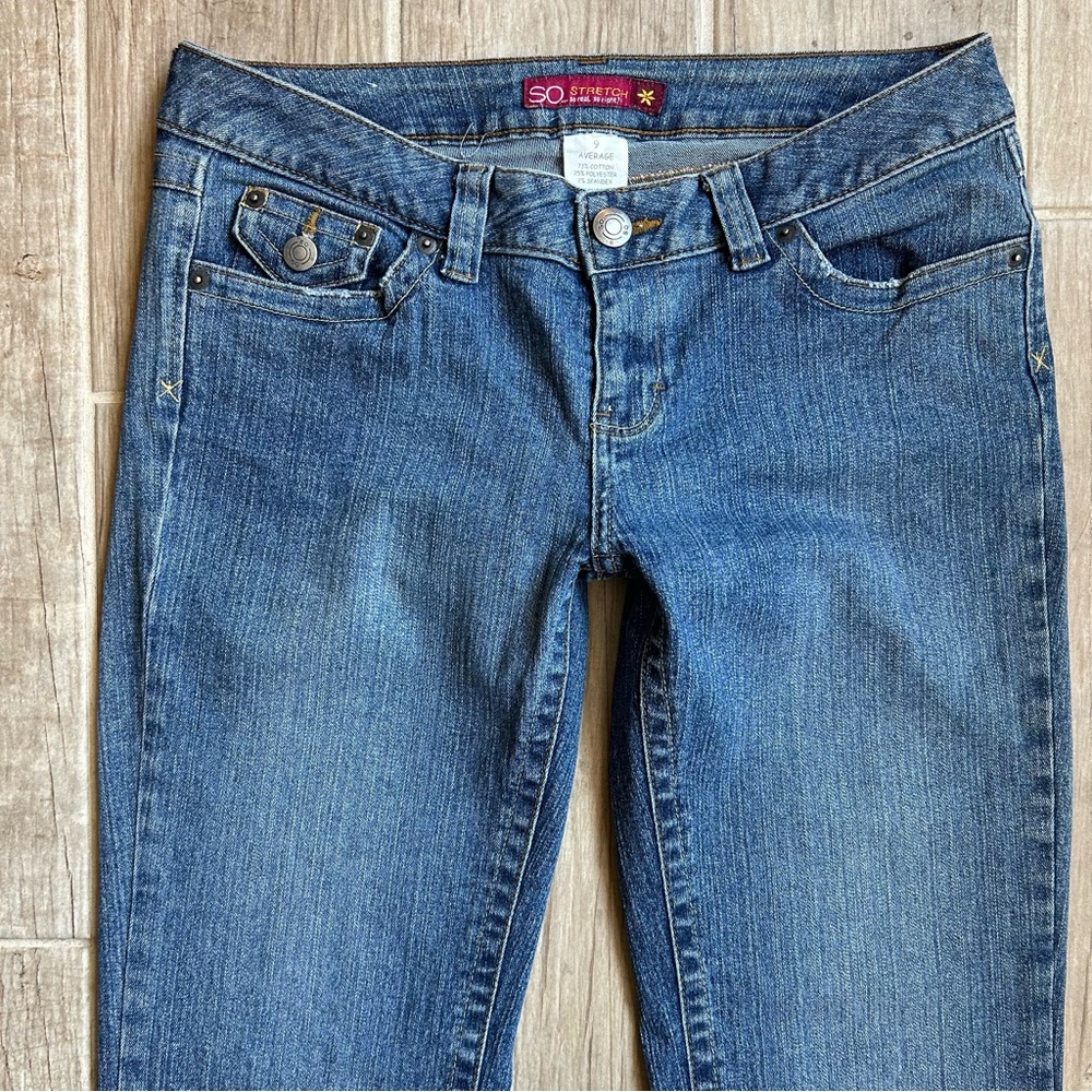Vintage SO Women’s 9 Flare Denim Jeans w/Button pockets